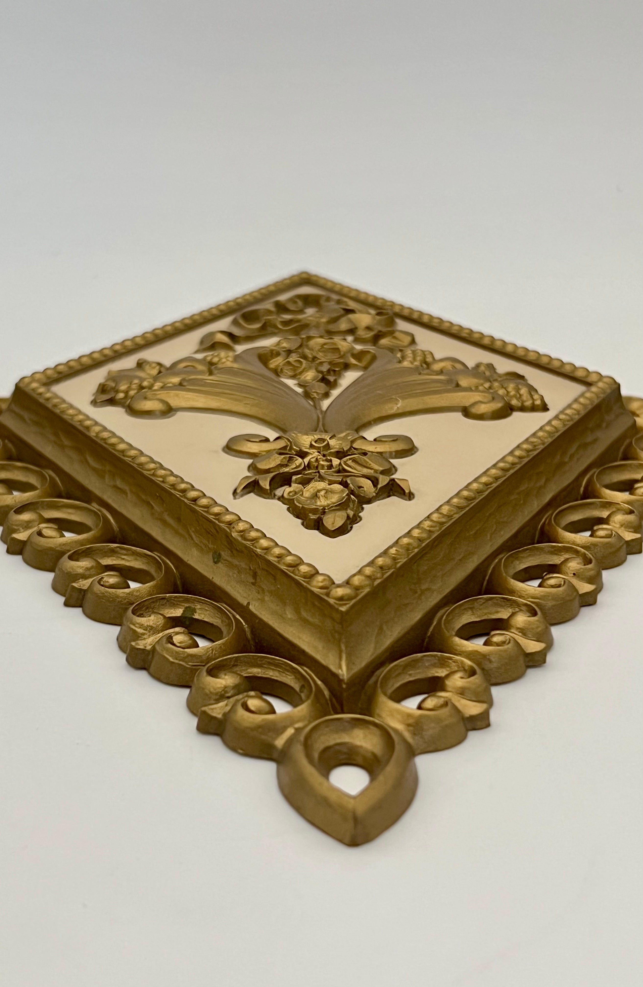 VINTAGE 1971 HOMCO GOLD DIAMOND WALL PLAQUES – SET OF THREE