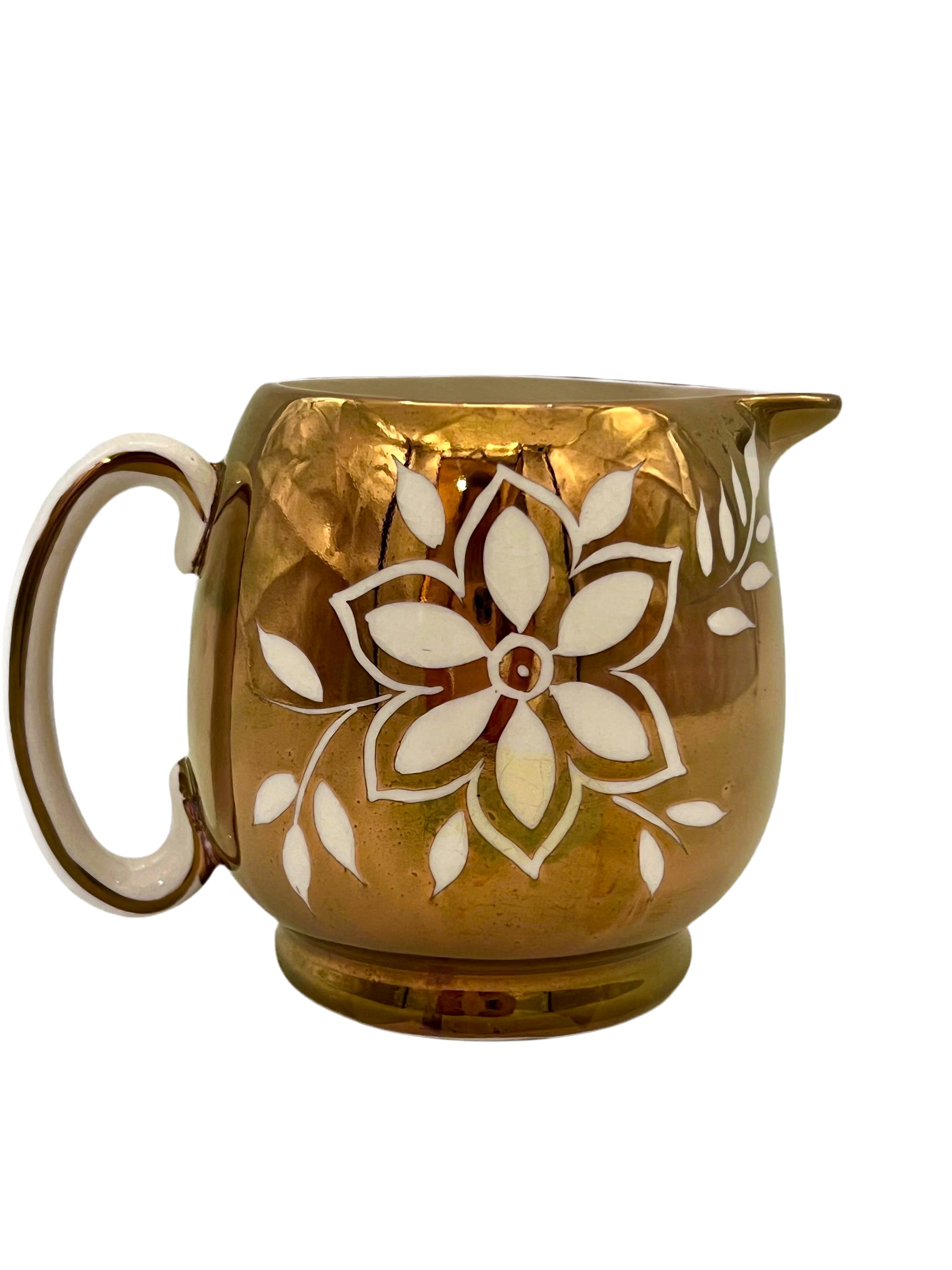 Classic English ceramic creamer pitcher by Price Kensington in a simple, elegant ivory glaze.