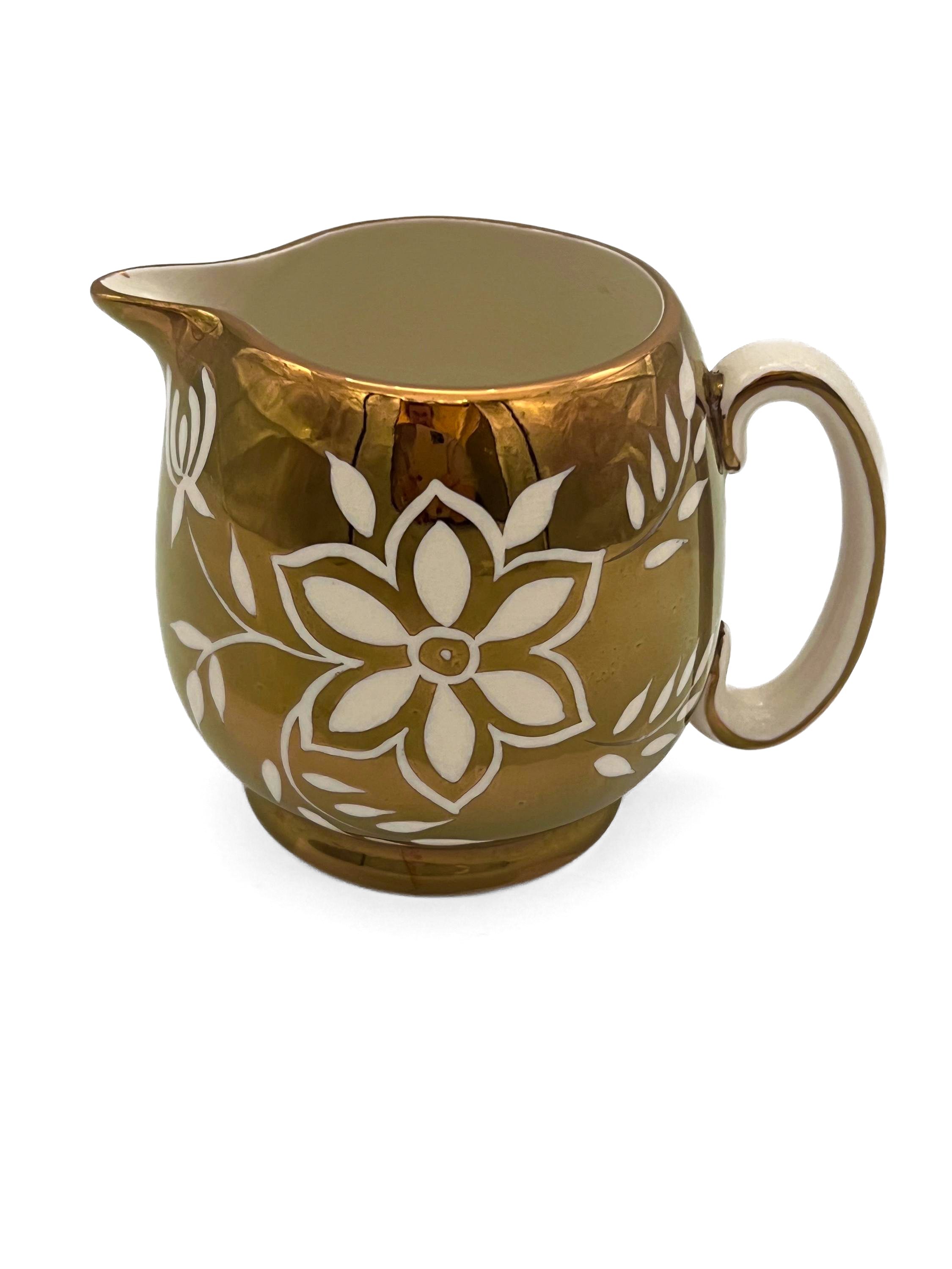Classic English ceramic creamer pitcher by Price Kensington in a simple, elegant ivory glaze.