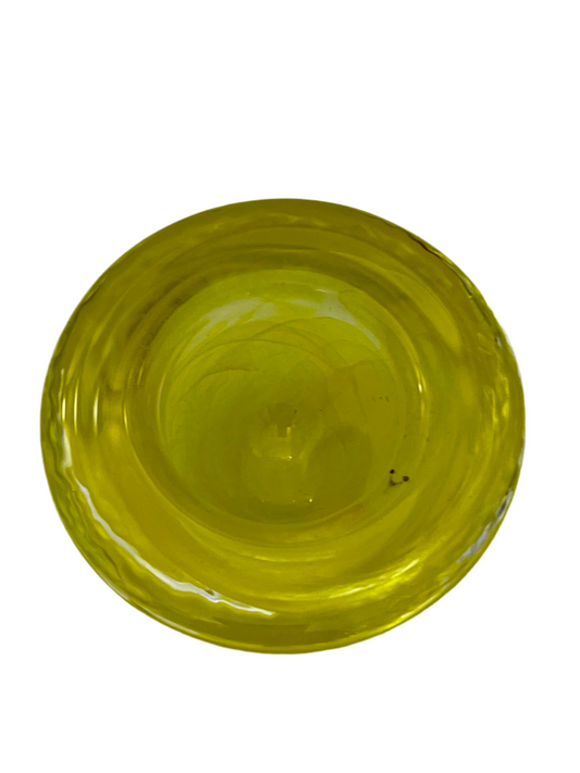 KOSTA BODA YELLOW ART GLASS CANDLE HOLDER