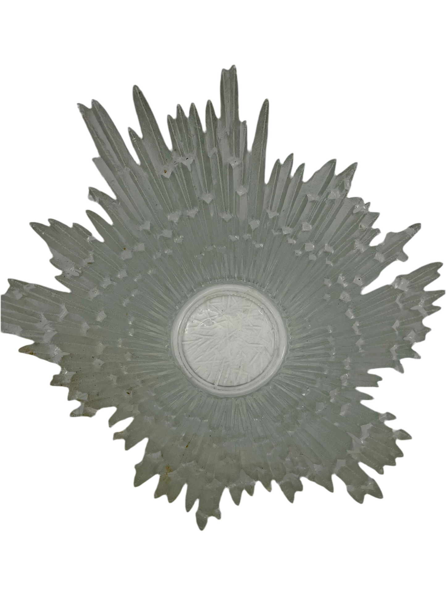 RHUMPPILA FINLAND “NORTHERN LIGHTS” REVONTULET ICE GLASS BOWL – LARGE MID-CENTURY MODERN CENTERPIECE