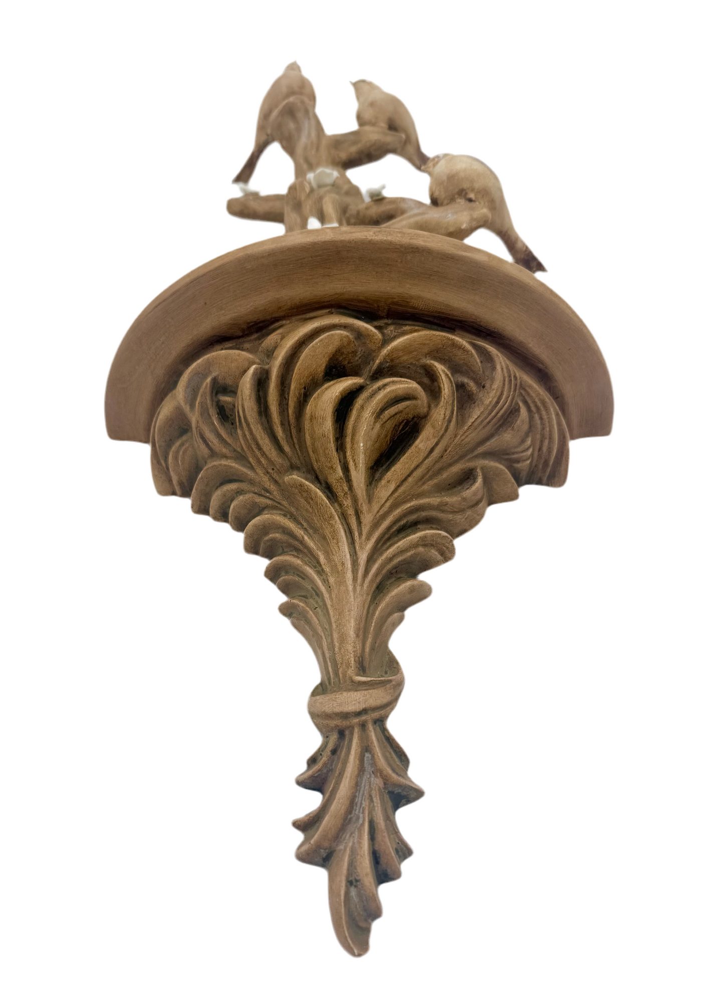 VINTAGE ARNER’S CERAMIC WALL SCULPTURE – THREE BIRDS ON TREE WITH FLOWERS – HOLLYWOOD REGENCY COTTAGECORE WALL ART
