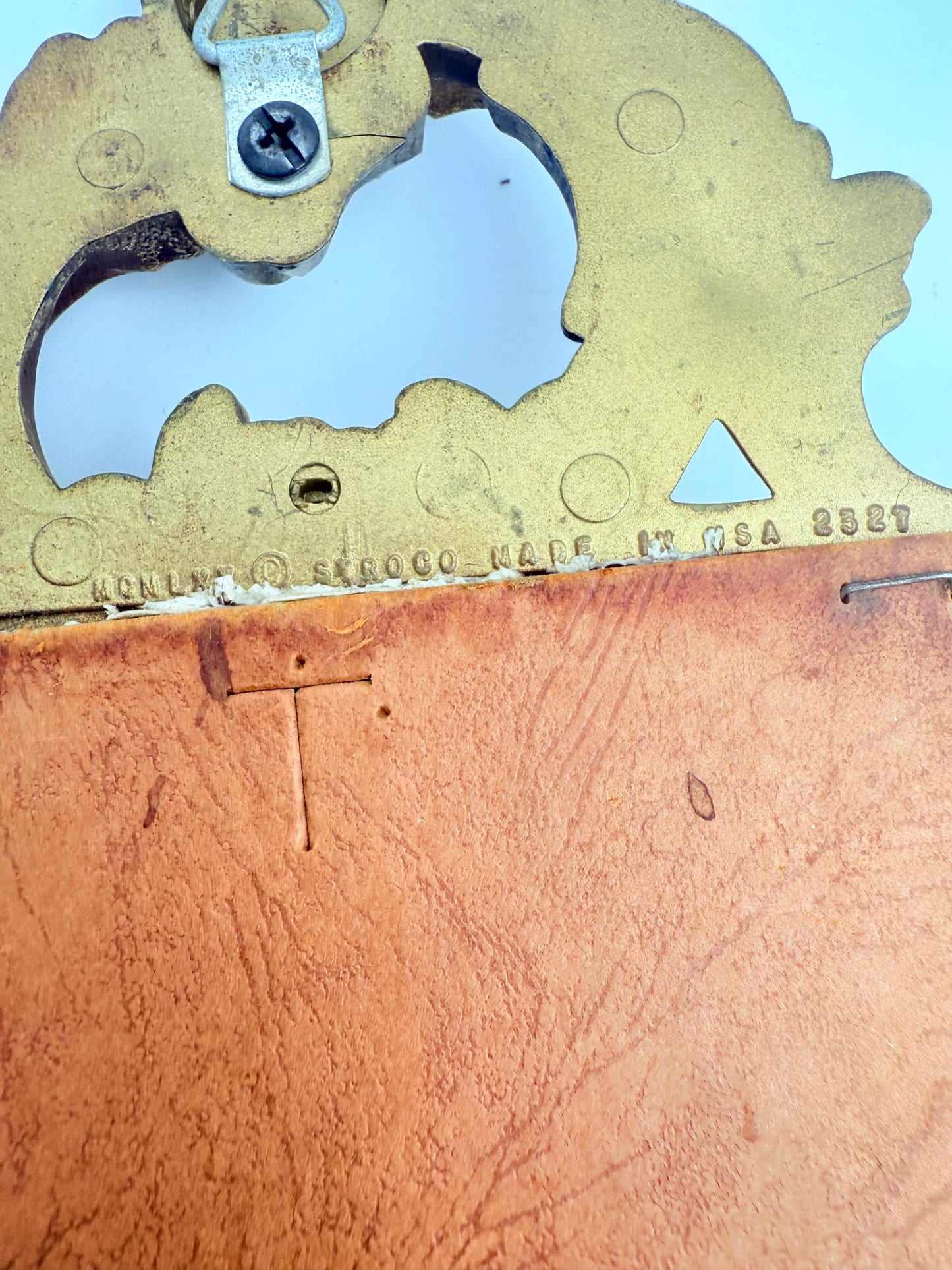 VINTAGE SYROCO BRIGHT GOLD WALL MIRROR WITH SHELF – MODEL 2327