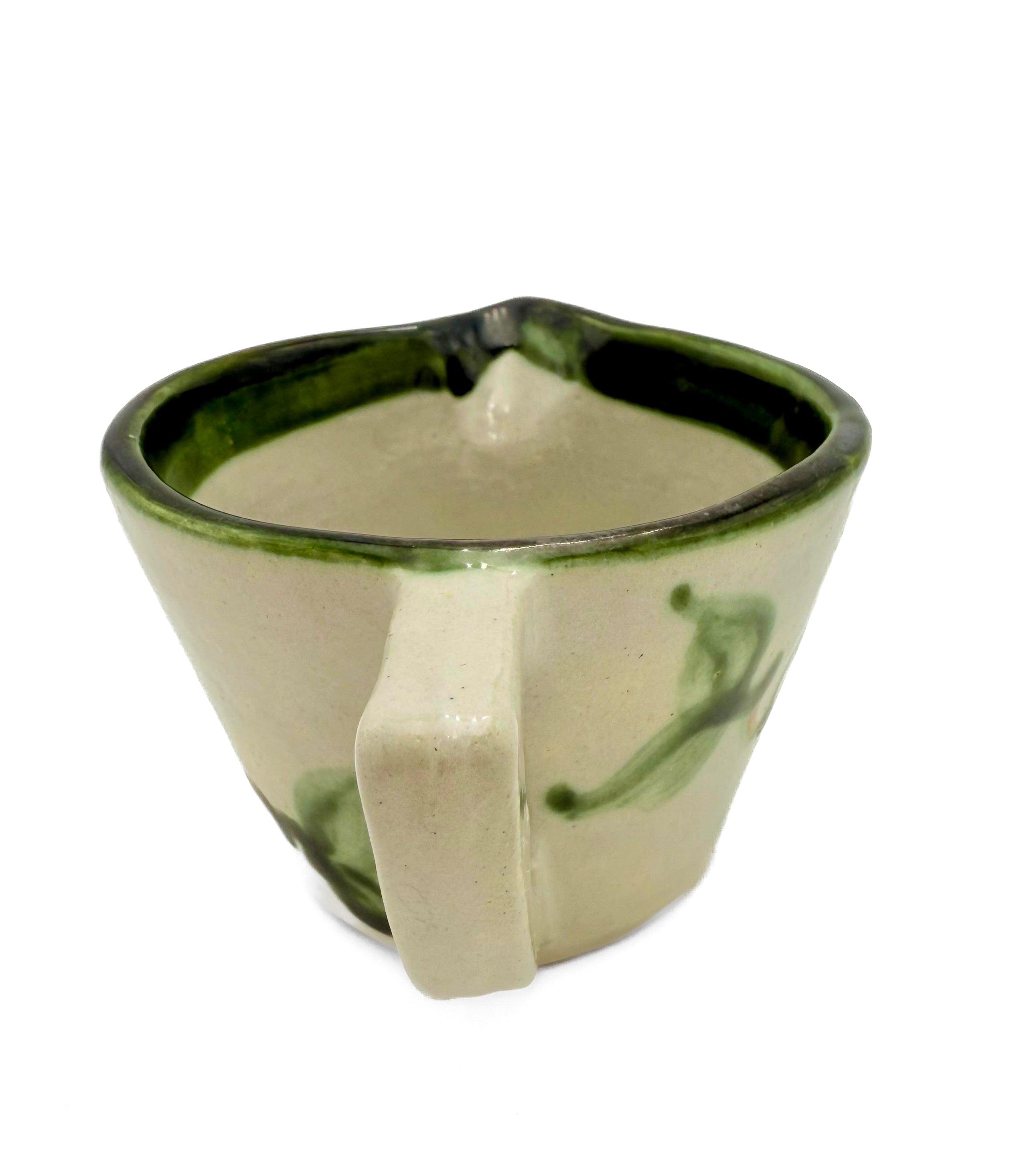 Vintage 1950s John B. Taylor Harvest pattern ceramic creamer with raised fruit and leaf motif.