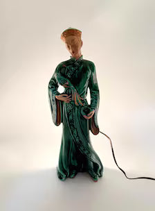 1953 LANE & CO. LOS ANGELES CHINESE FIGURAL TV LAMP