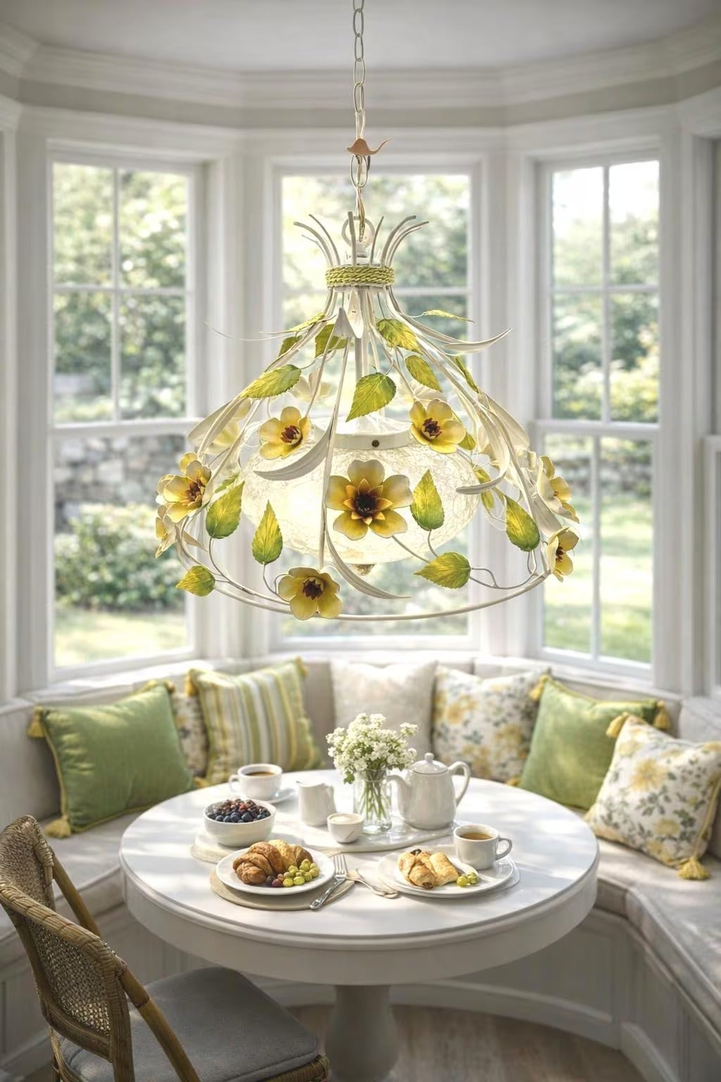Vintage Italian tole chandelier.