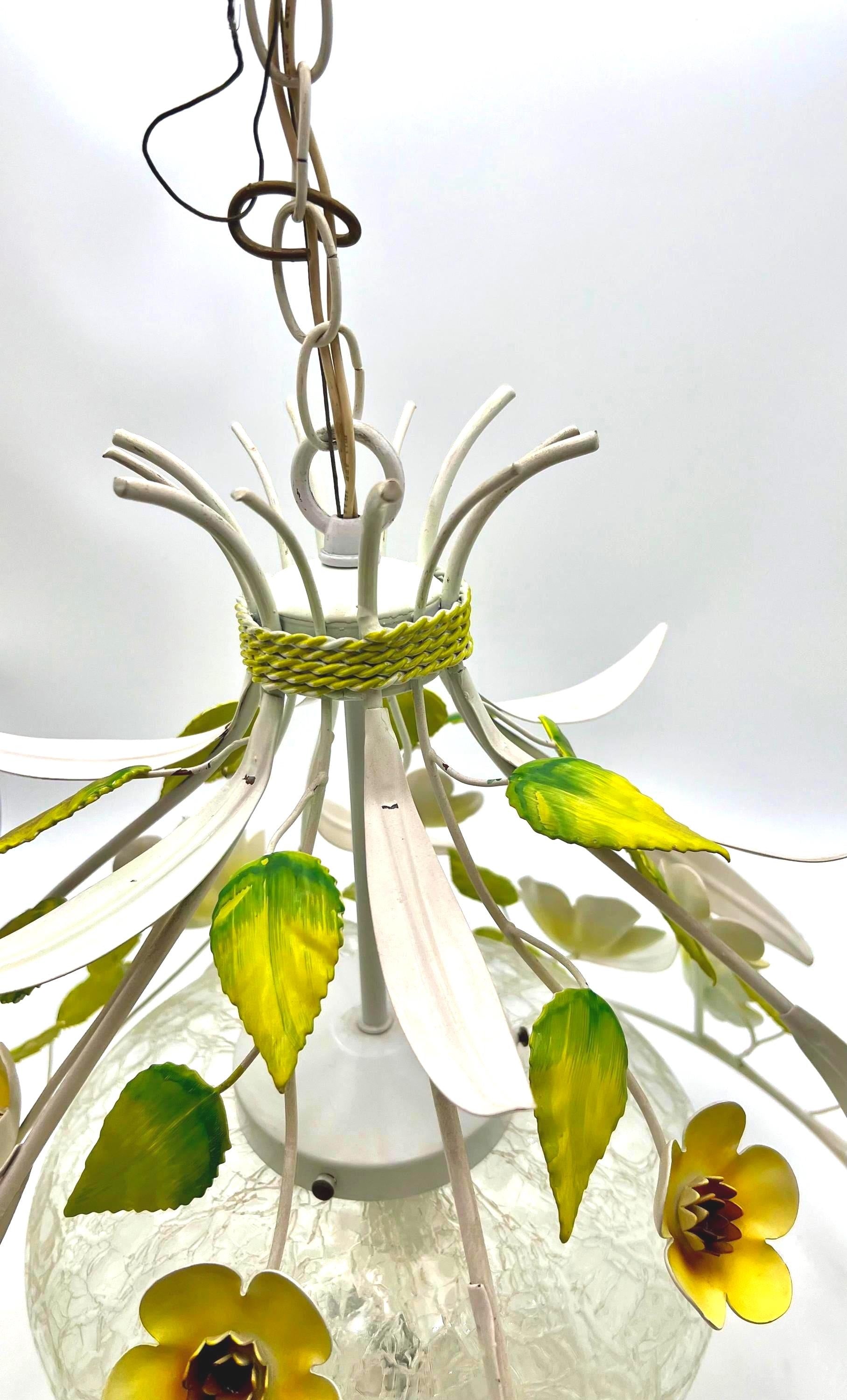 Vintage Italian tole chandelier.
