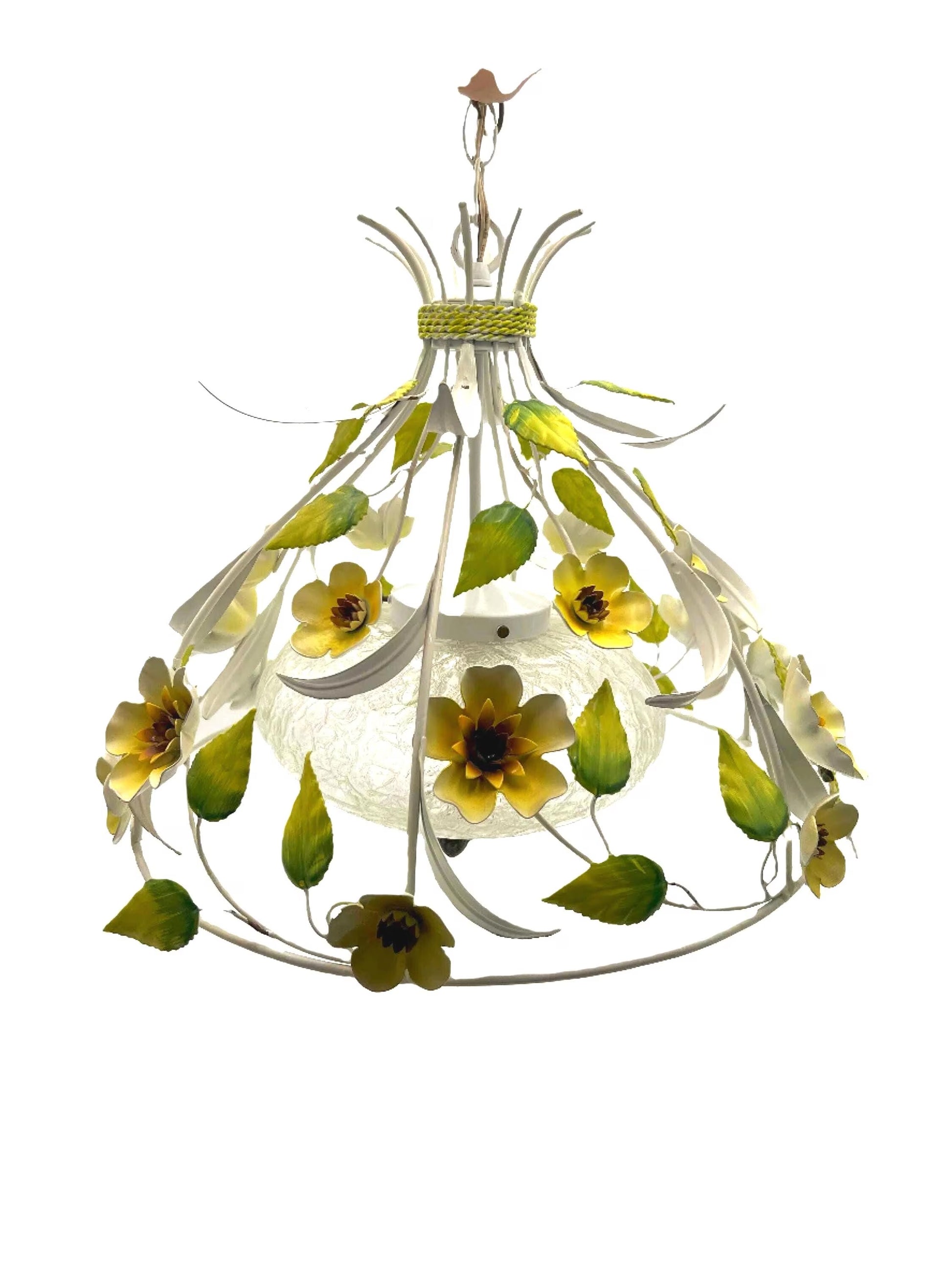 Vintage Italian tole chandelier.