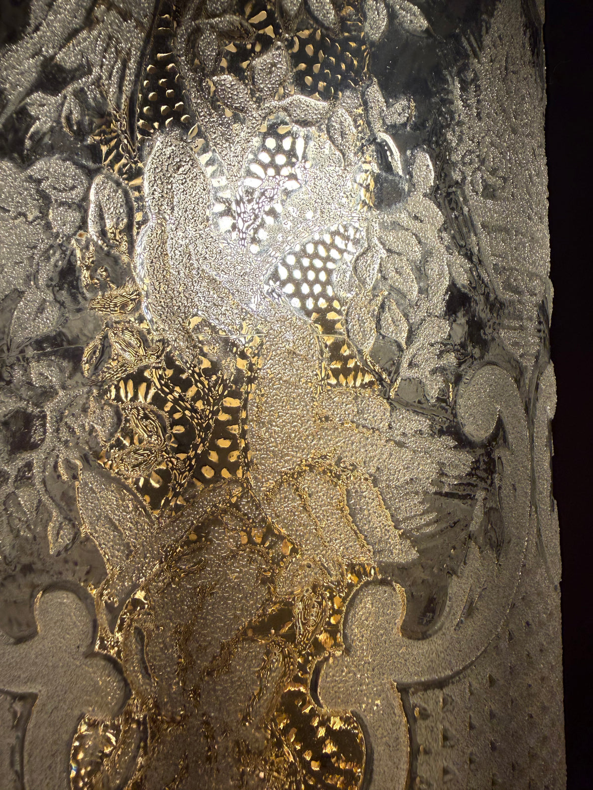 Vintage 1970s Hollywood Regency Ornate Glass Swag Lantern  American Circa 1970s