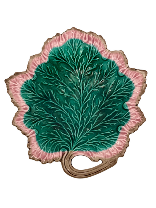 ARTIST SIGNED PORCELAIN LEAF DISH