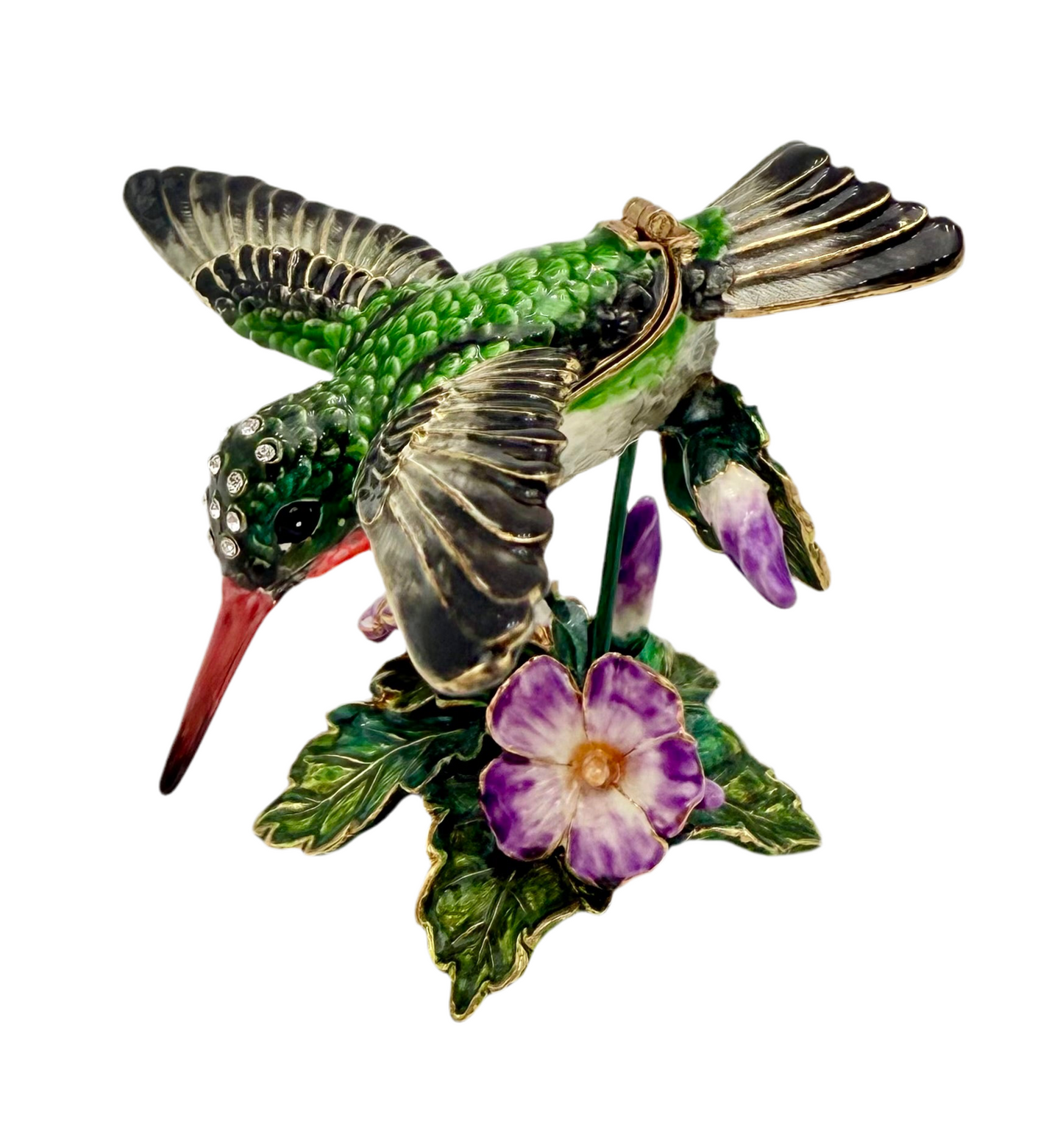 NOBILITY BEJEWELED HUMMINGBIRD TRINKET/JEWELRY BOX