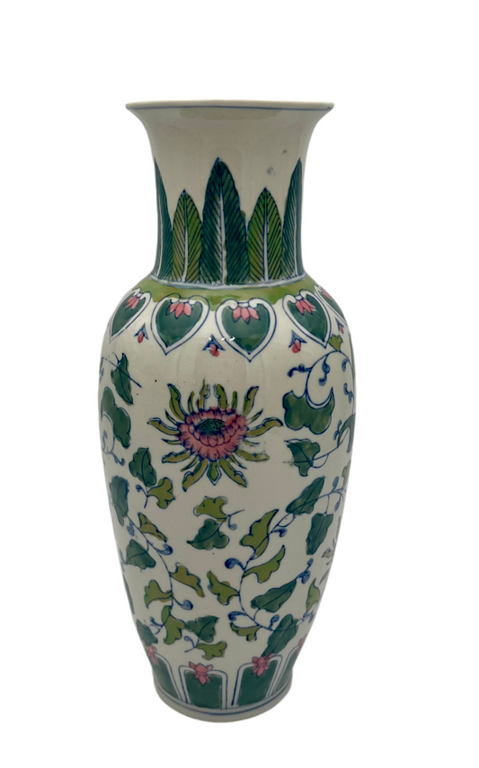 Vintage Mid-Century Hand-Painted Floral Vase – Eclectic Whimsy Charm