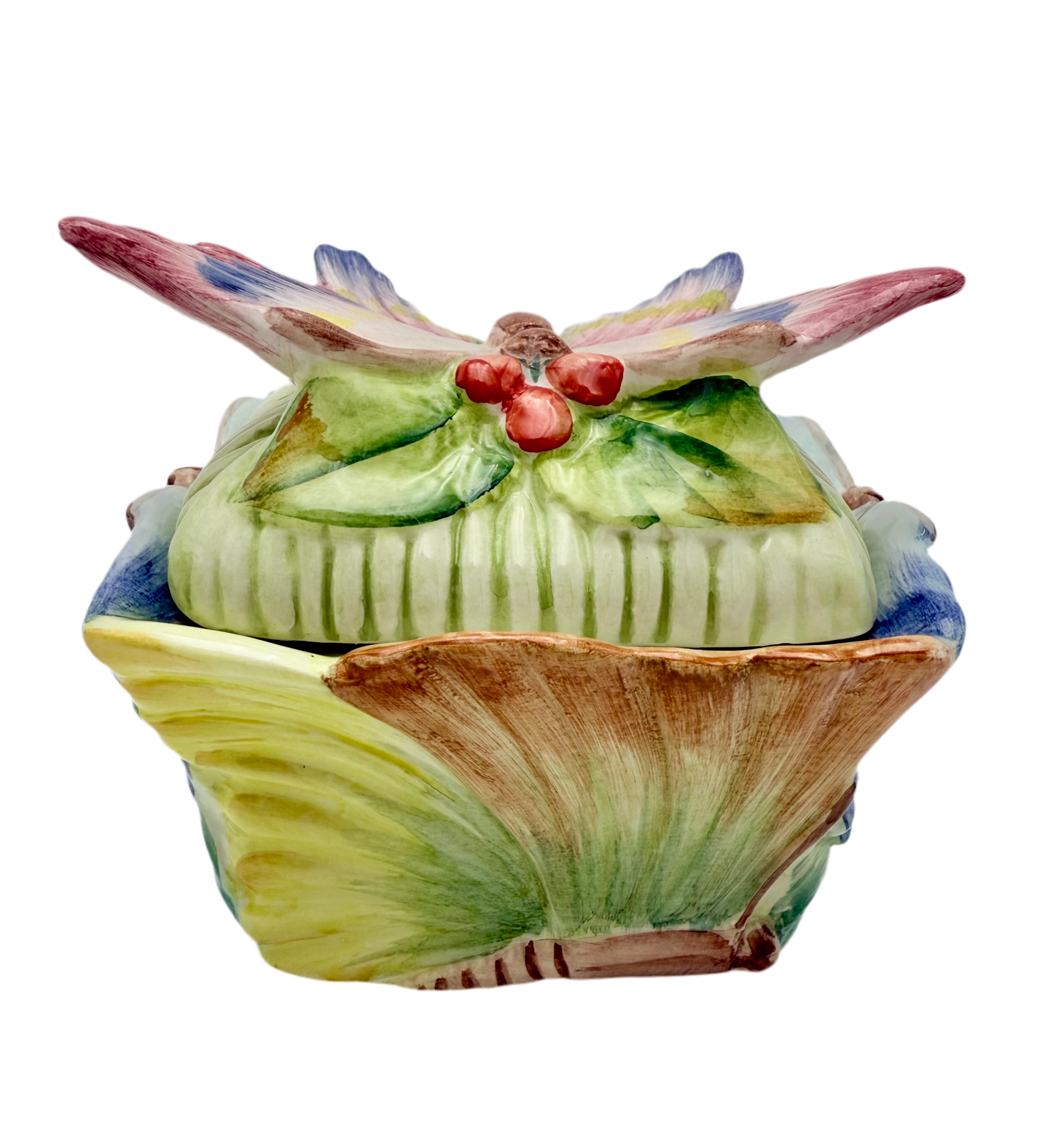 VINTAGE INTRADA ITALY HAND-PAINTED BUTTERFLY BOX