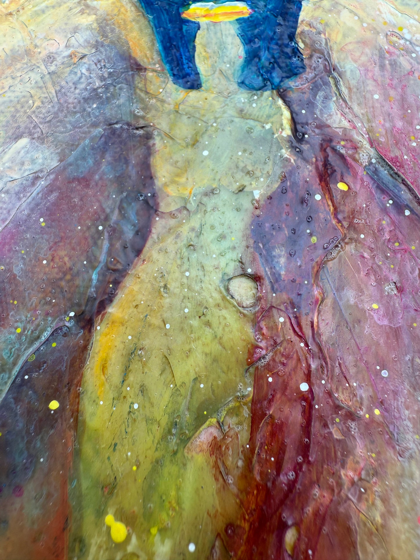 ORIGINAL ANGEL WING PAINTING | SIGNED SPIRITUAL ABSTRACT ART | ANGELS AND SAINTS SERIES | 8 X 8 ORIGINAL CANVAS