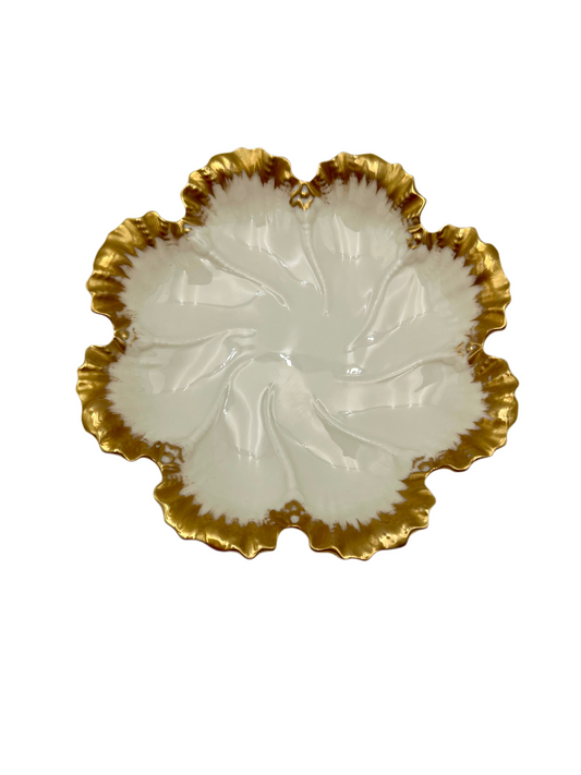 ANTIQUE LENOX CHINA GOLD AND WHITE PORCELAIN DISH