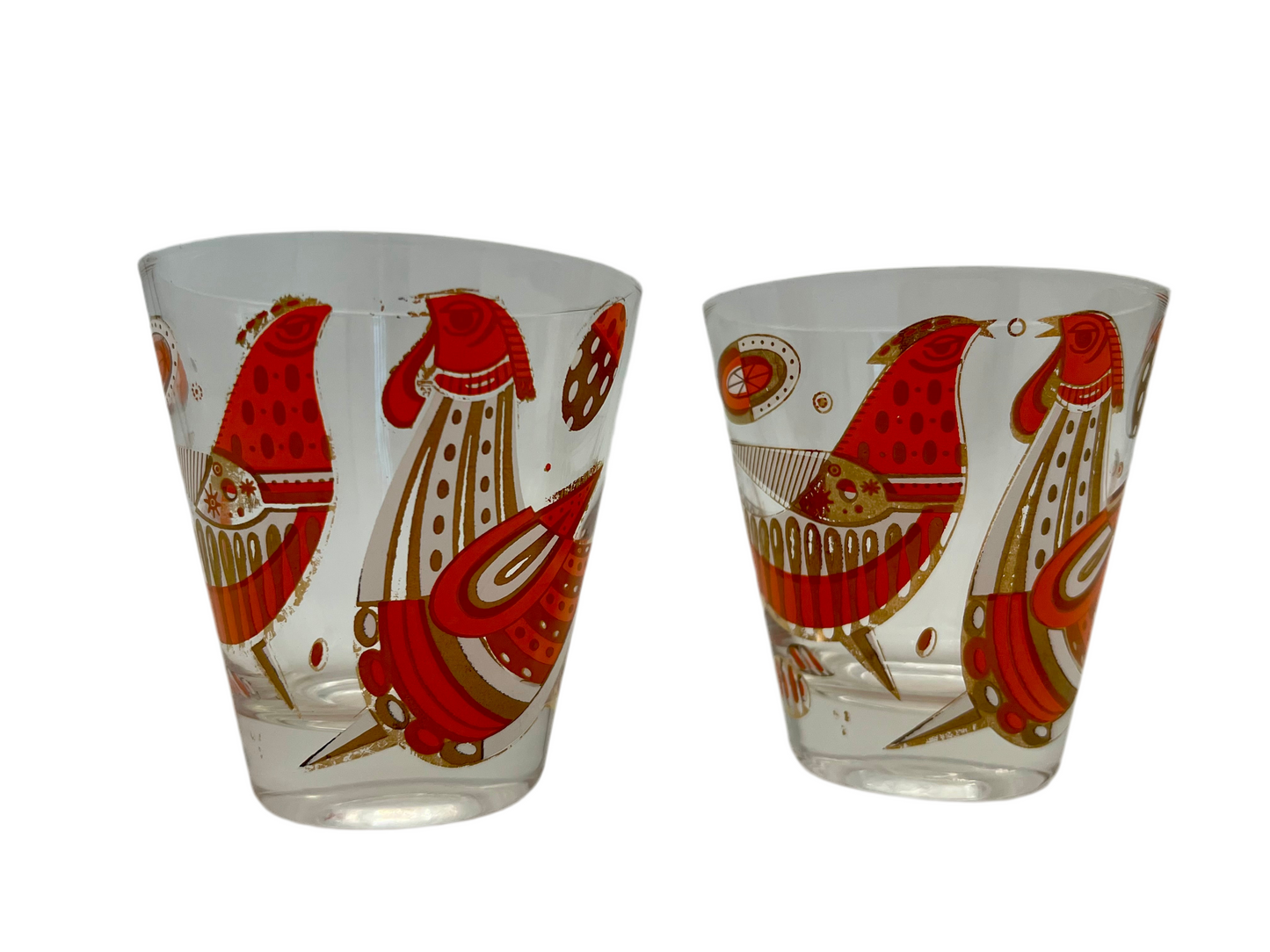 PAIR OF MIDCENTURY GEORGES BRAIRD 22 K COCKTAIL GLASSES