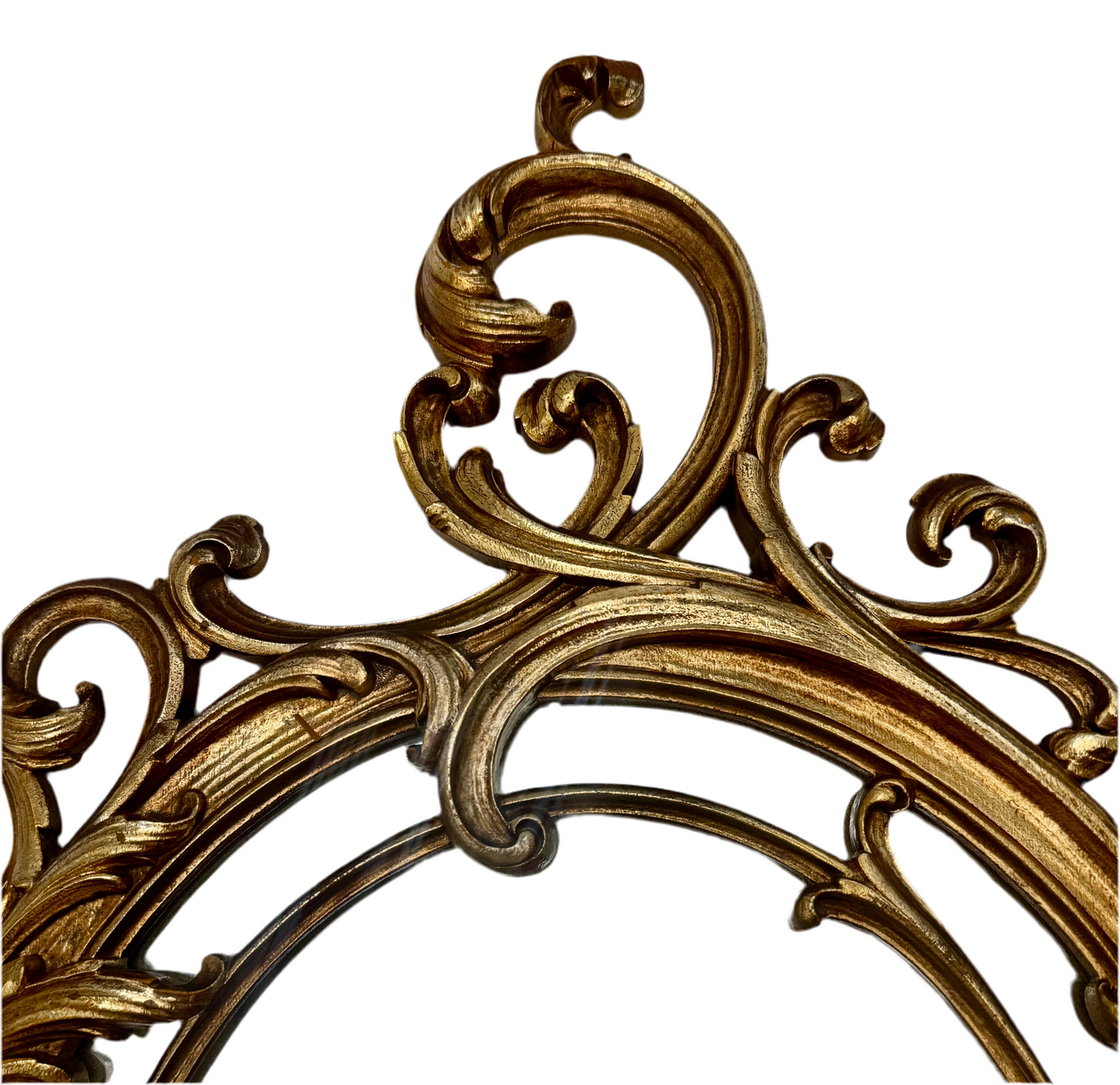 VINTAGE SYROCO WOOD ROCOCO GOLD WALL MIRROR – HOLLYWOOD REGENCY ELEGANCE