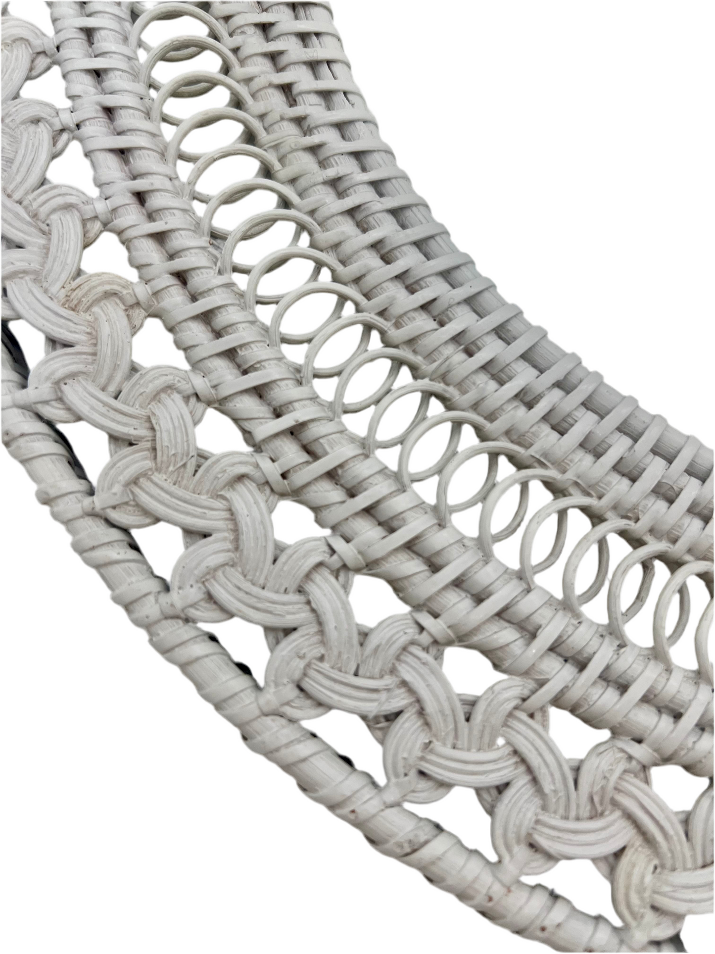 VINTAGE WHITE WICKER VANITY TRAY — ATTRIBUTED TO HENRY LINK