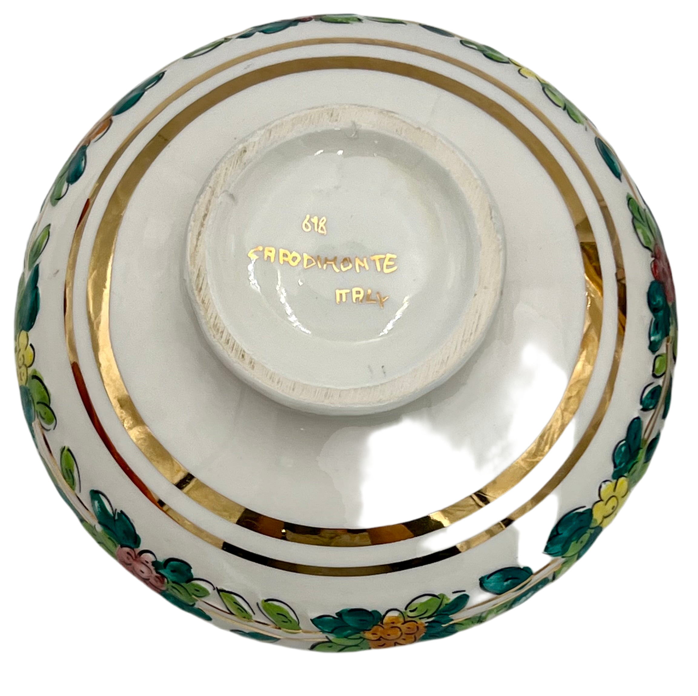 VINTAGE ITALIAN MAJOLICA COVERED DISH – HAND-PAINTED ADAM & EVE SCENES – GILDED BAROQUE DETAIL – DERUTA-STYLE CERAMIC BOX