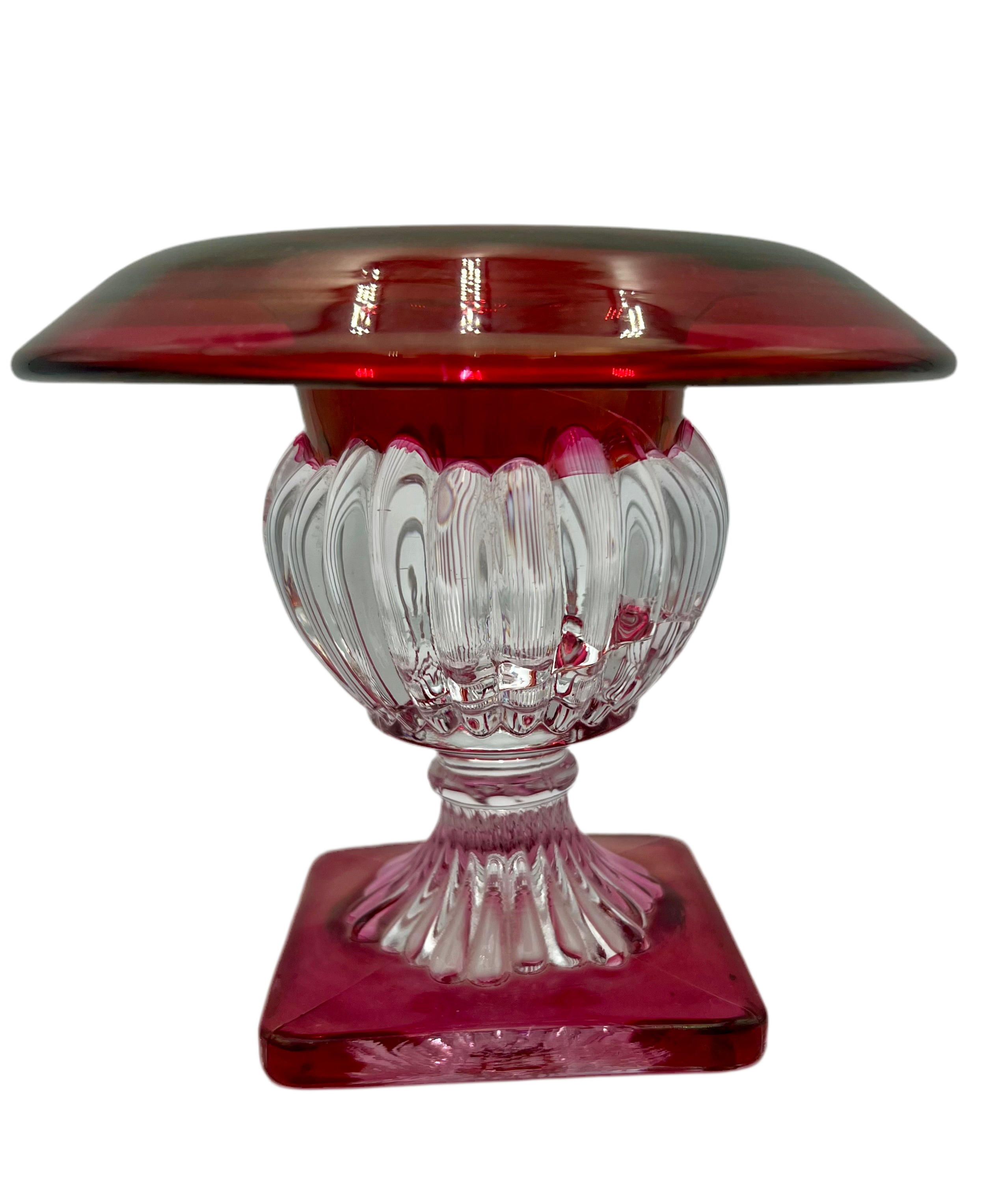 VINTAGE CRANBERRY GLASS VASE — NEIMAN MARCUS ERA LUXURY DECOR
