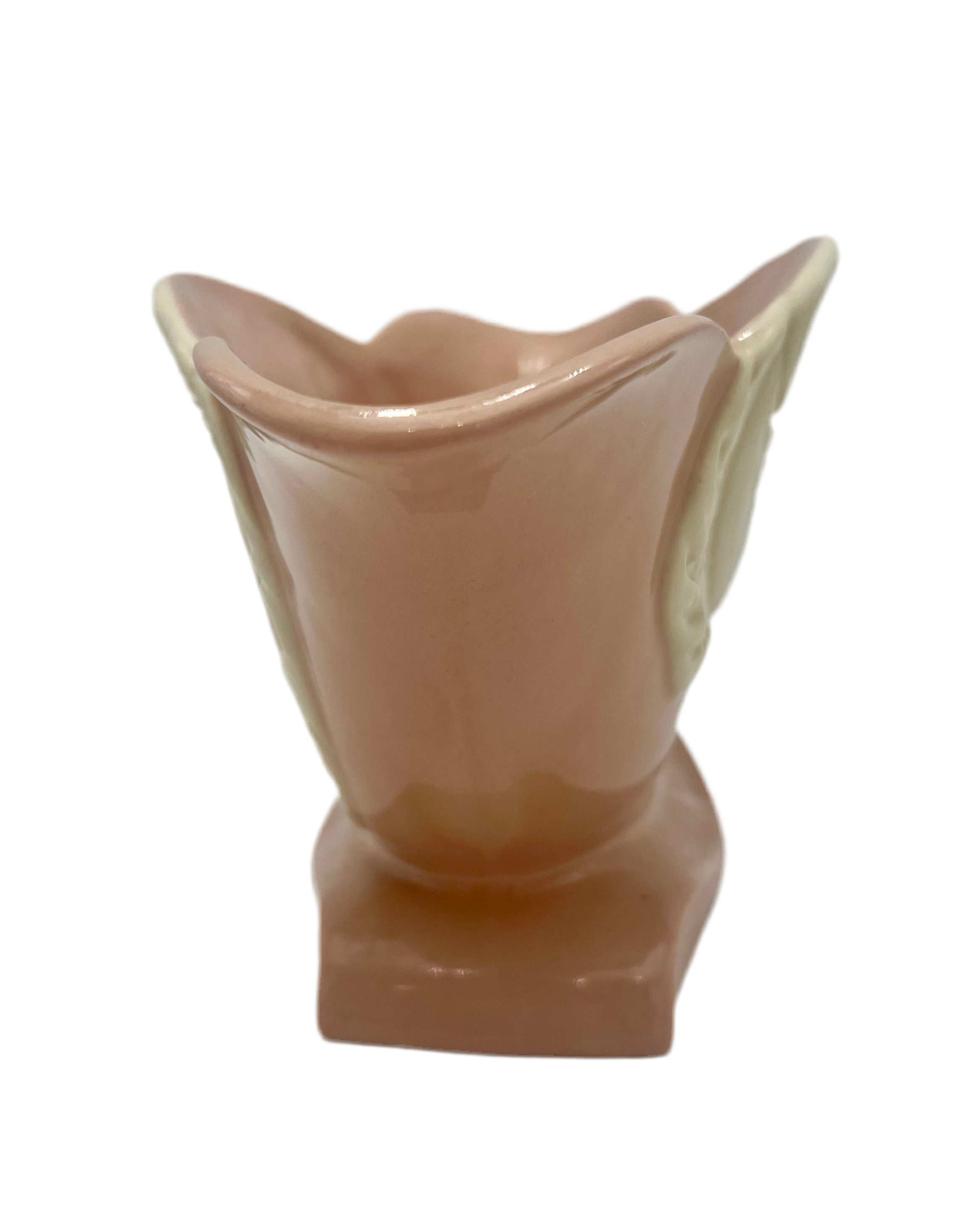 VINTAGE MID-CENTURY PINK & IVORY SWAN FEATHER PLANTER