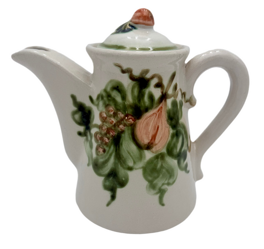 1950s VINTAGE JOHN B. TAYLOR HARVEST PATTERN CERAMIC COFFEE POT