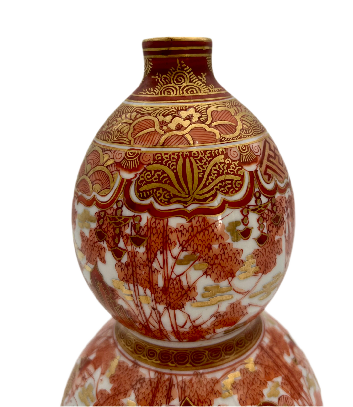 Vintage Chinese Porcelain Vase with Qianlong Mark – Hand-Painted Red & Gold Decorative Collectible