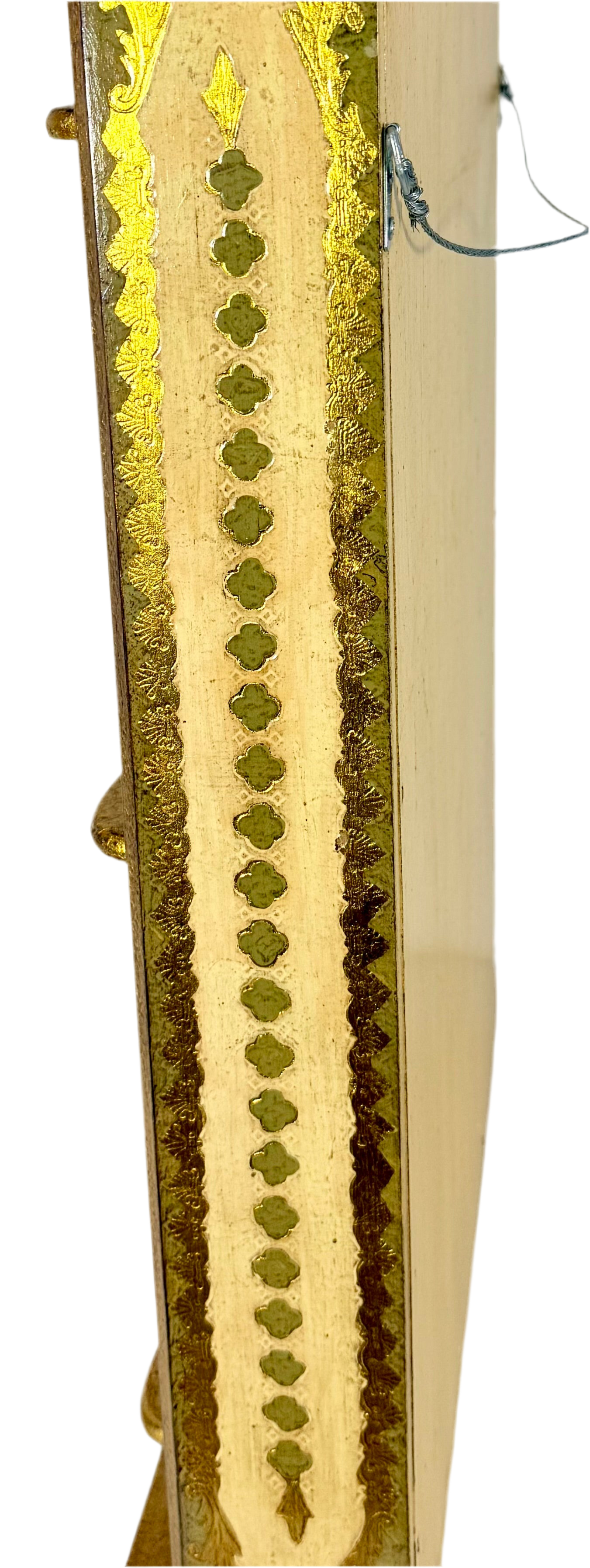 Vintage Italian Florentine Style Gilt Wall Shelf with Velvet Backing