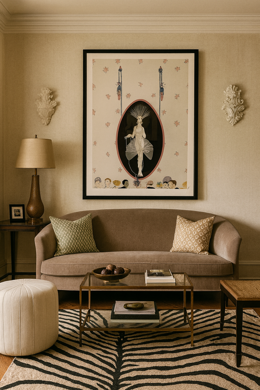 ERTÉ "THE PORTRAIT" 1981 SIGNED LIMITED EDITION SERIGRAPH 88/300 – FRAMED WITH ORIGINAL GALLERY LABEL – ART DECO GLAMOUR