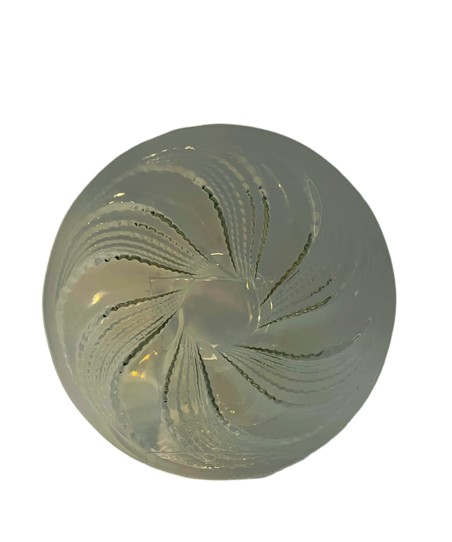 R. LALIQUE FRANCE “SPIRALES” ART DECO 10.5″ CRYSTAL BOWL – RENÉ LALIQUE DESIGN C. 1935