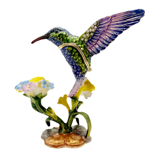 CIEL COLLECTABLES SWAROVSKI CRYSTALS HUMMINGBIRD JEWELRY/TRINKET BOX