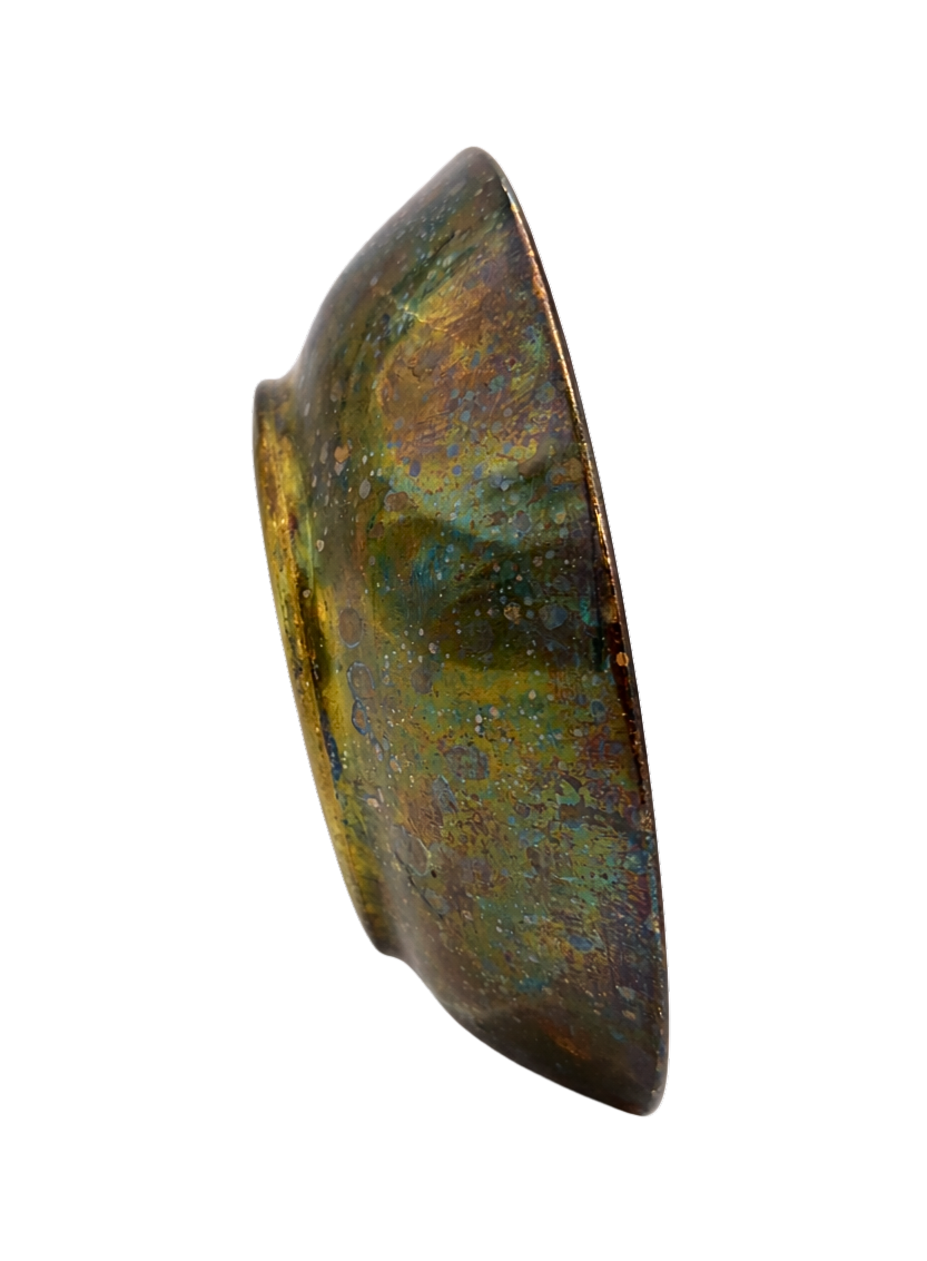 VINTAGE CHINESE CLOISONNÉ ENAMEL BOWL WITH BRASS CASING YELLOW PEONY BIRD WALL DECOR 6 INCHES
