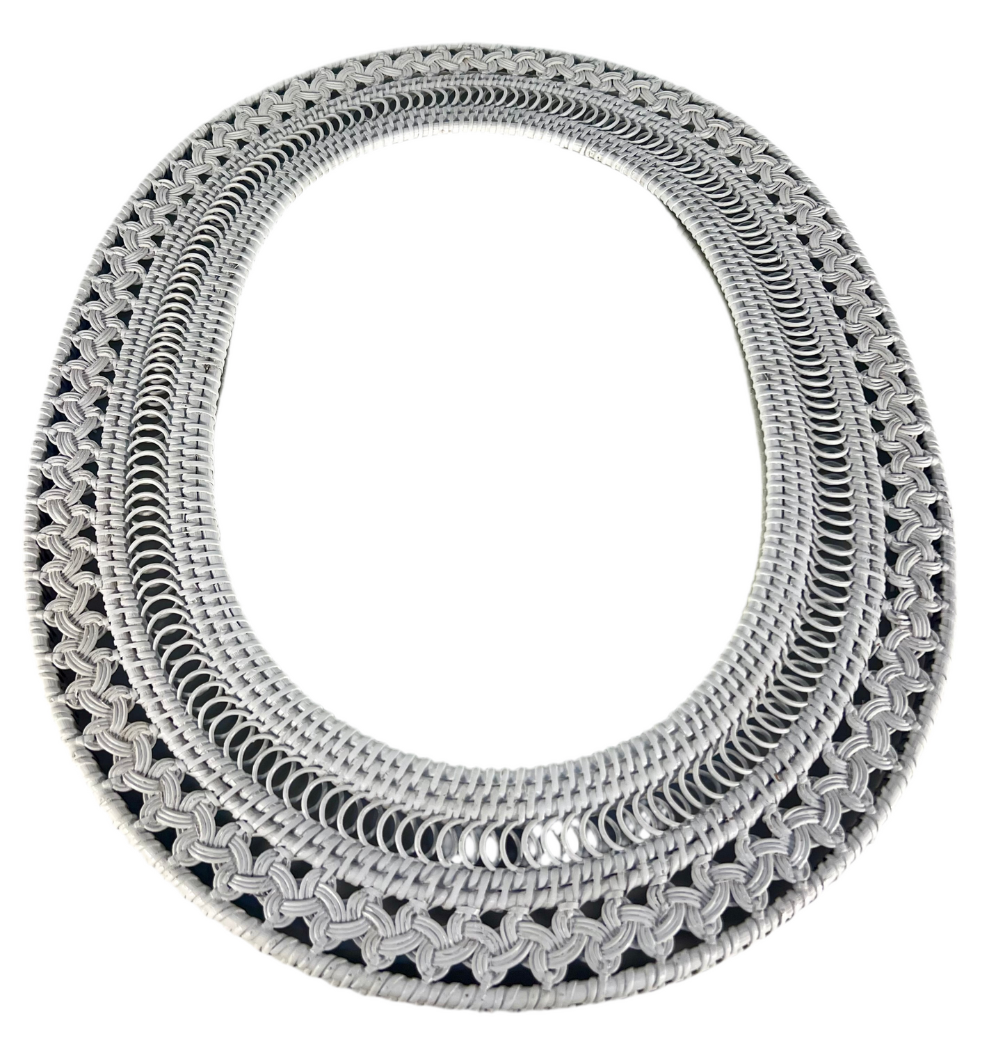 VINTAGE WHITE WICKER VANITY TRAY — ATTRIBUTED TO HENRY LINK