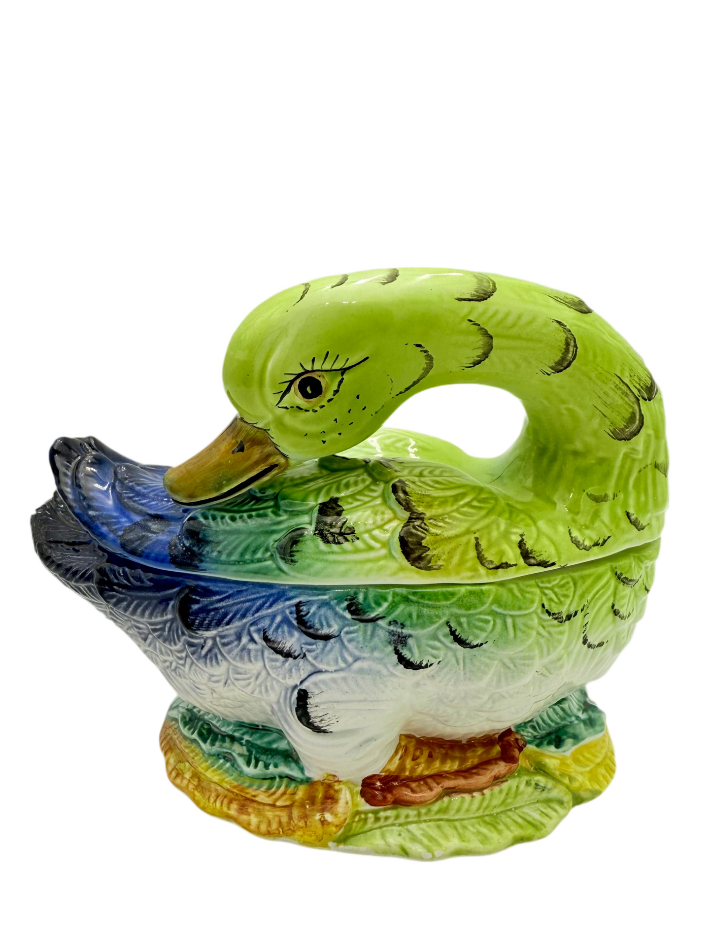 VINTAGE NEIMAN MARCUS ITALIAN HAND PAINTED CERAMIC DUCK