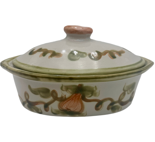 1950s VINTAGE JOHN B. TAYLOR 2 QUART OVAL COVERED CASSEROLE DISH
