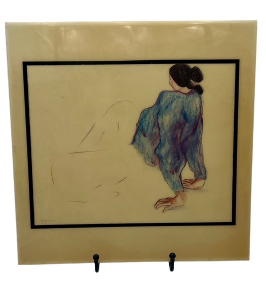 VINTAGE R.C. GORMAN CERAMIC HANGING TILE