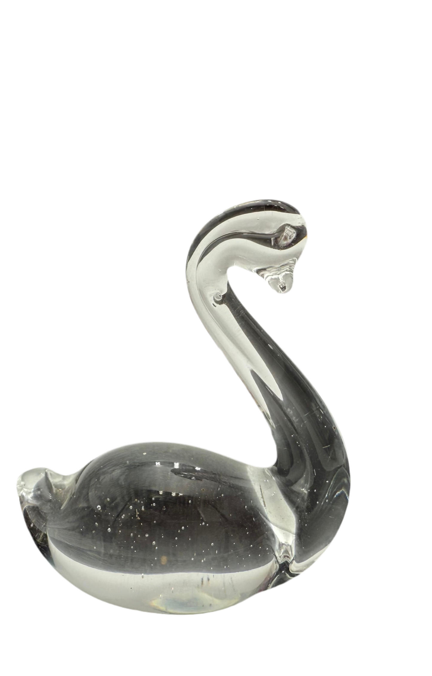 TRIO OF VINTAGE ART GLASS SWAN AND DUCK GLASS FIGURINES, SWEDEN
