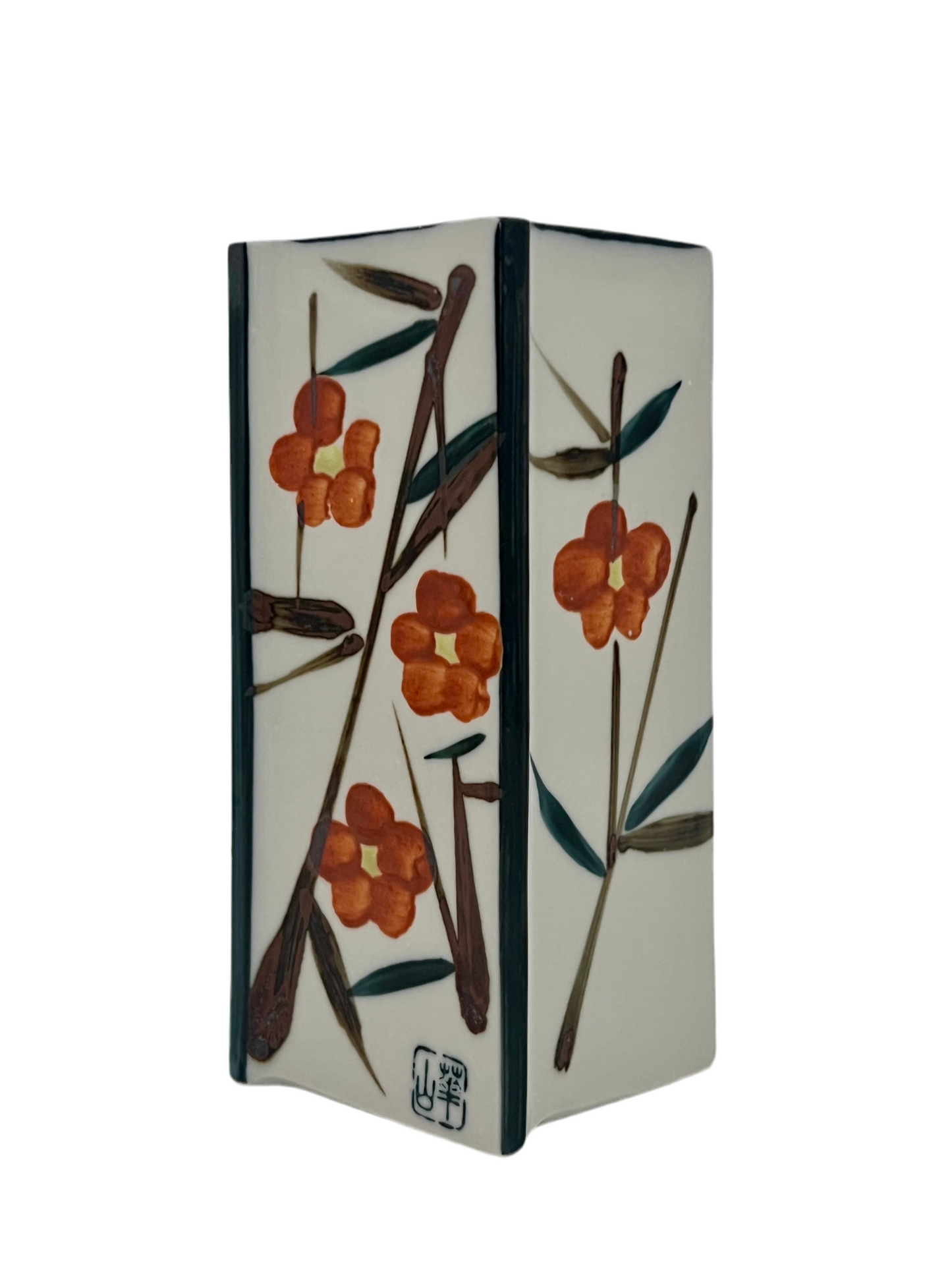 VINTAGE JAPANESE TOYO BAMBOO FLOWERS VASE