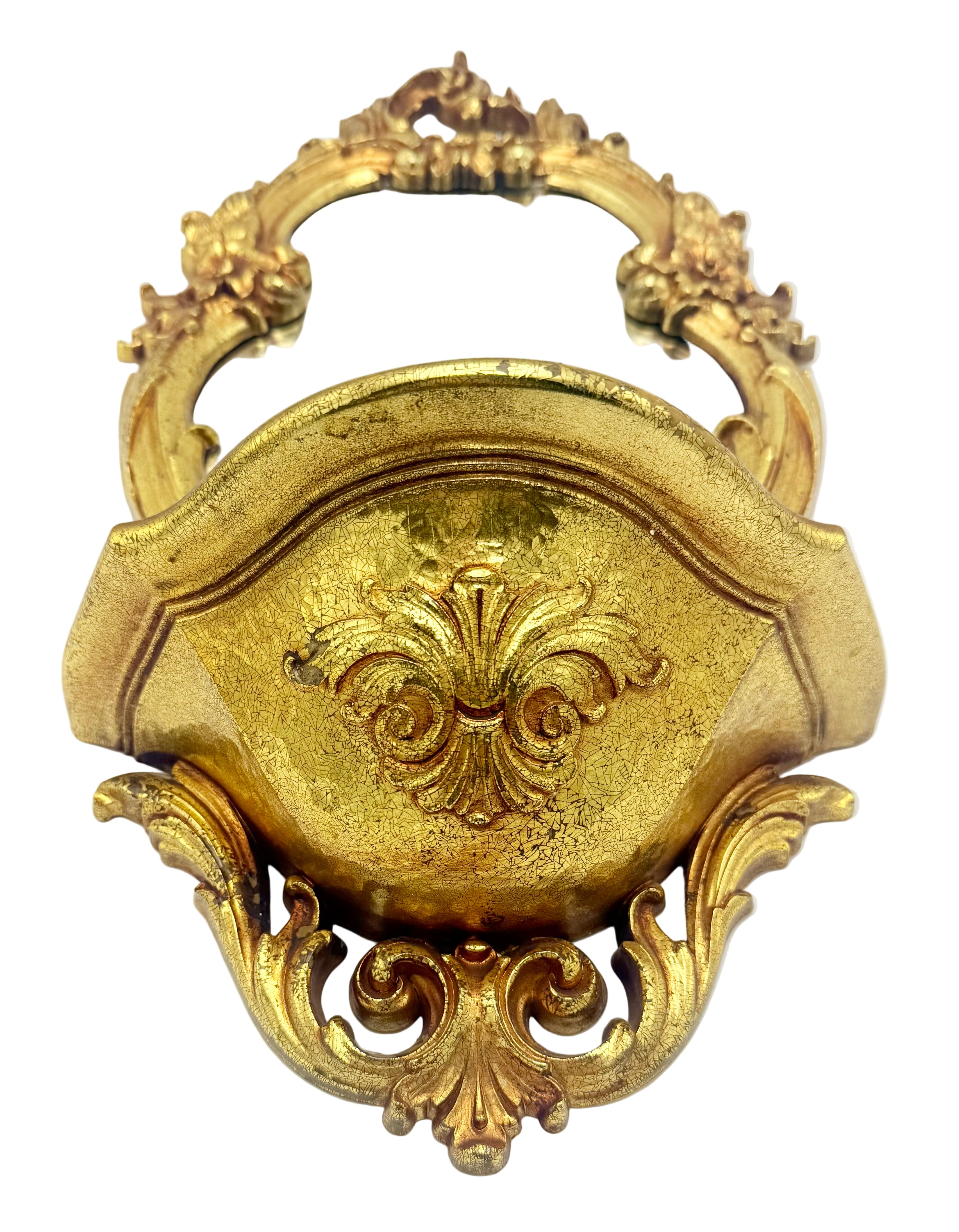 VINTAGE SYROCO BRIGHT GOLD WALL MIRROR WITH SHELF – MODEL 2327