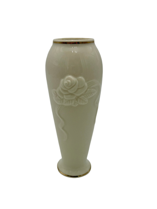 LENOX ROSE BLOSSOM BUD FLOWER IVORY VASE