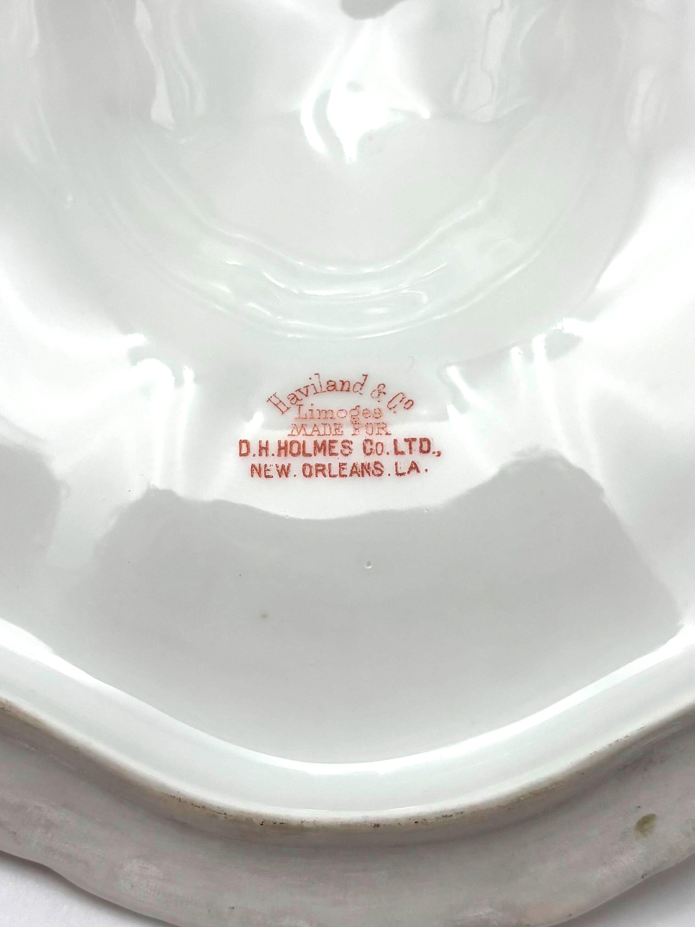 ANTIQUE HAVILAND LIMOGES COVERED TUREEN – FRENCH PORCELAIN SERVING DISH FOR C.H. HOLMES NEW ORLEANS