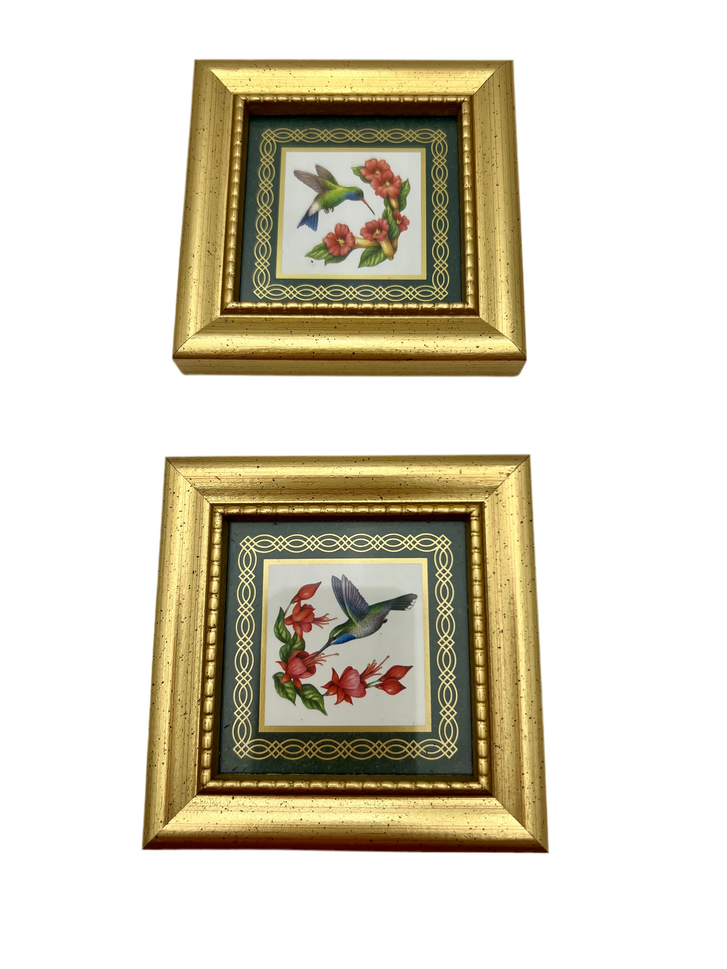 VINTAGE PAIR OF SMALL FRAMED HUMMINGBIRD PRINTS