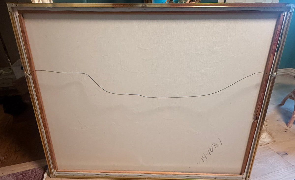 Gregory C. Oversized Textured Floral Painting Signed Gregory C. Circa 1980s