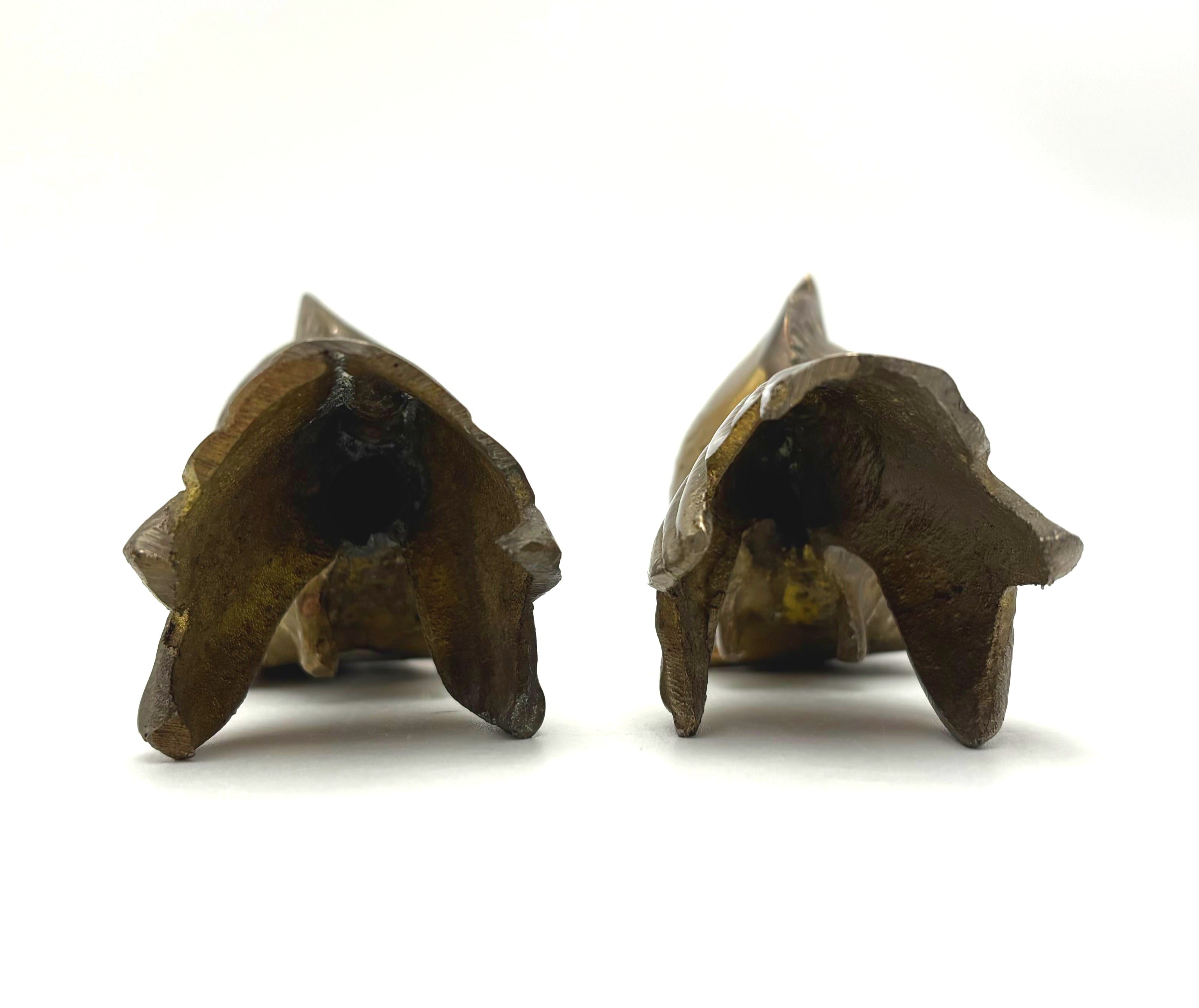 VINTAGE SOLID BRASS KOI FISH FIGURINES – PAIR
