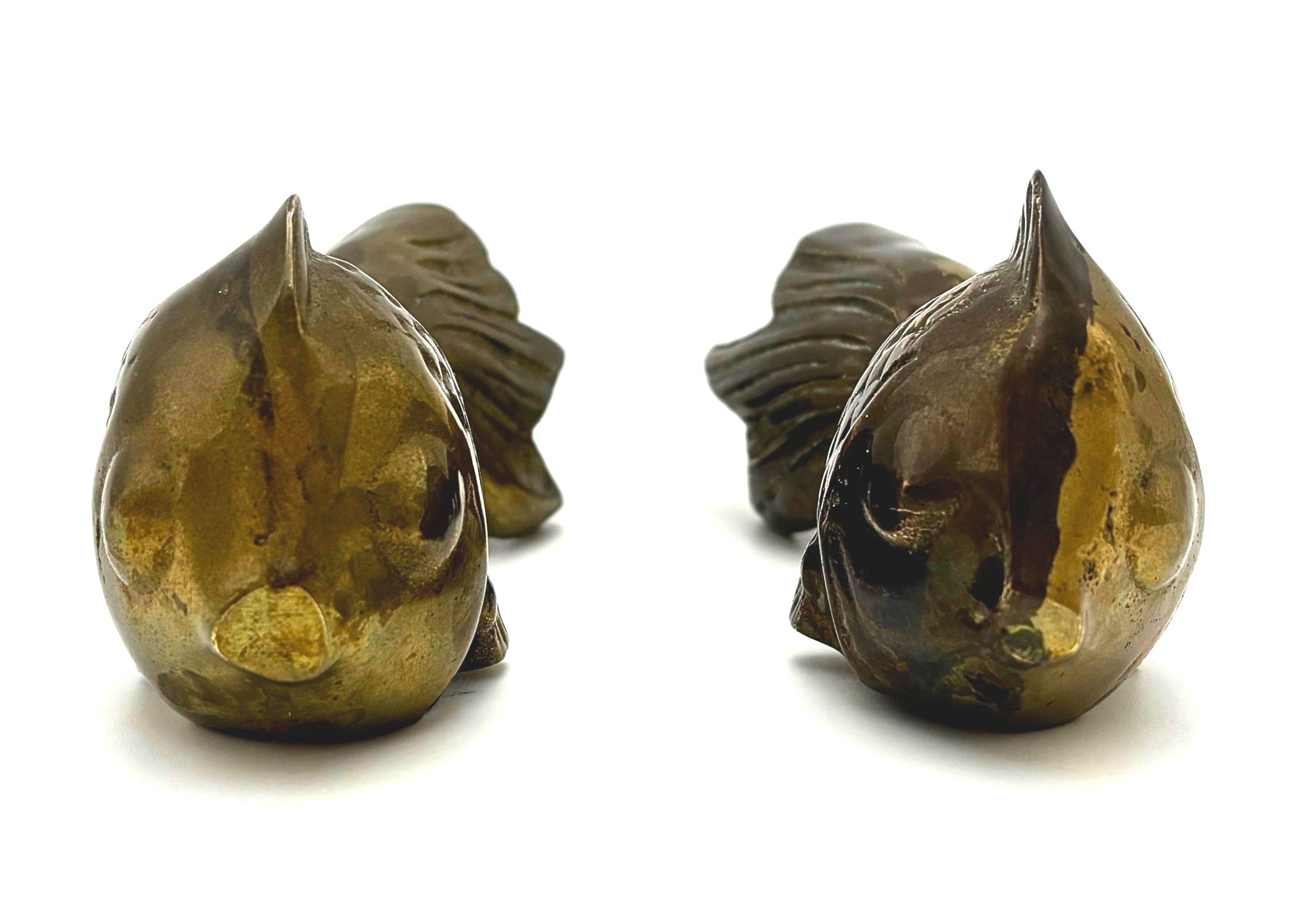 VINTAGE SOLID BRASS KOI FISH FIGURINES – PAIR