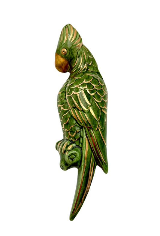 VINTAGE CERAMIC PARROT WALL POCKET