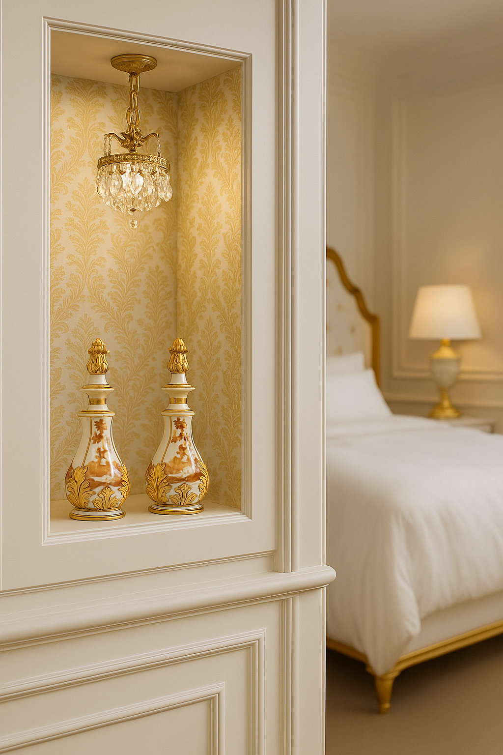 ANTIQUE FRENCH PORCELAIN COLOGNE BOTTLES – HAND PAINTED SIGNED BRUNELL – 1880s – PAIR