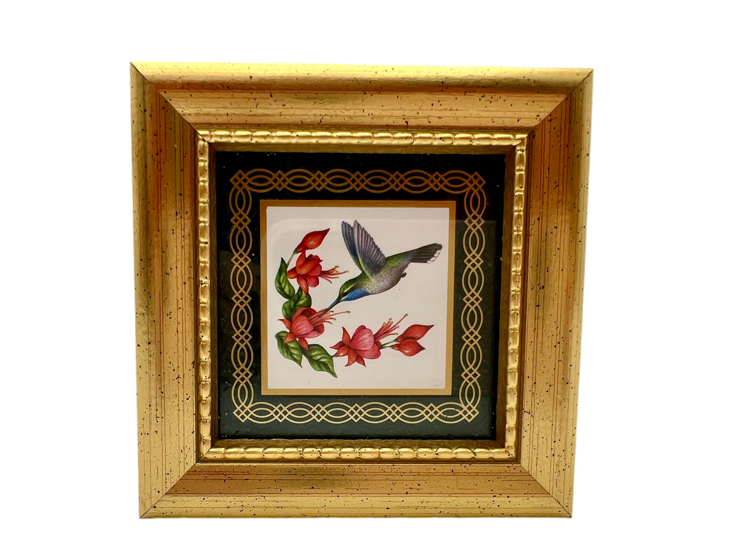 VINTAGE PAIR OF SMALL FRAMED HUMMINGBIRD PRINTS