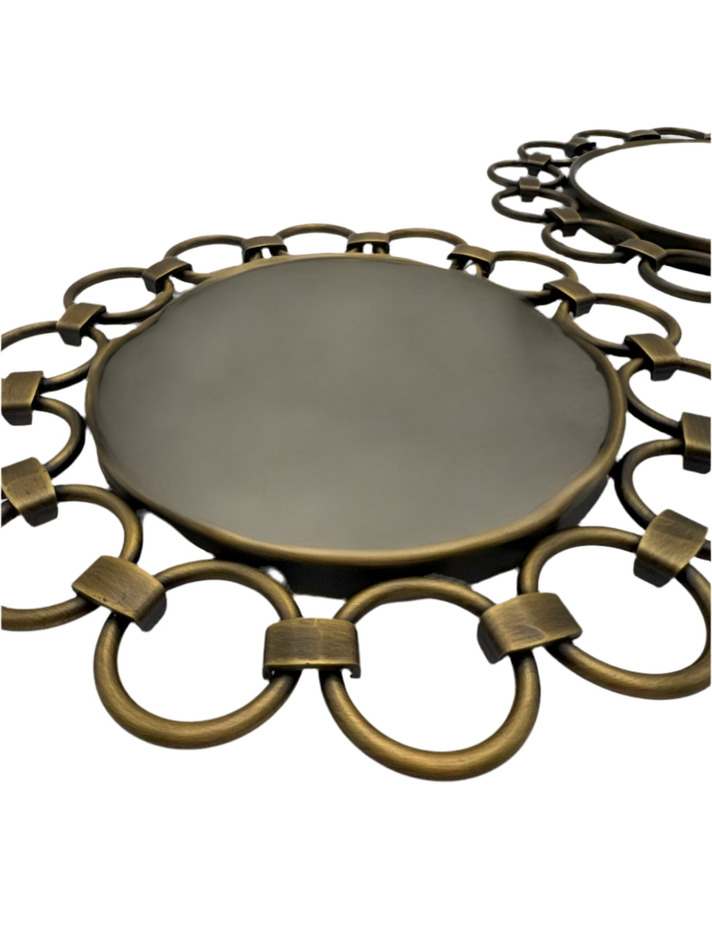 Pair of Victoria Hagan “Perfect Pieces” Round Wall Mirrors – Linked Ring Frames – Modern Classic Design