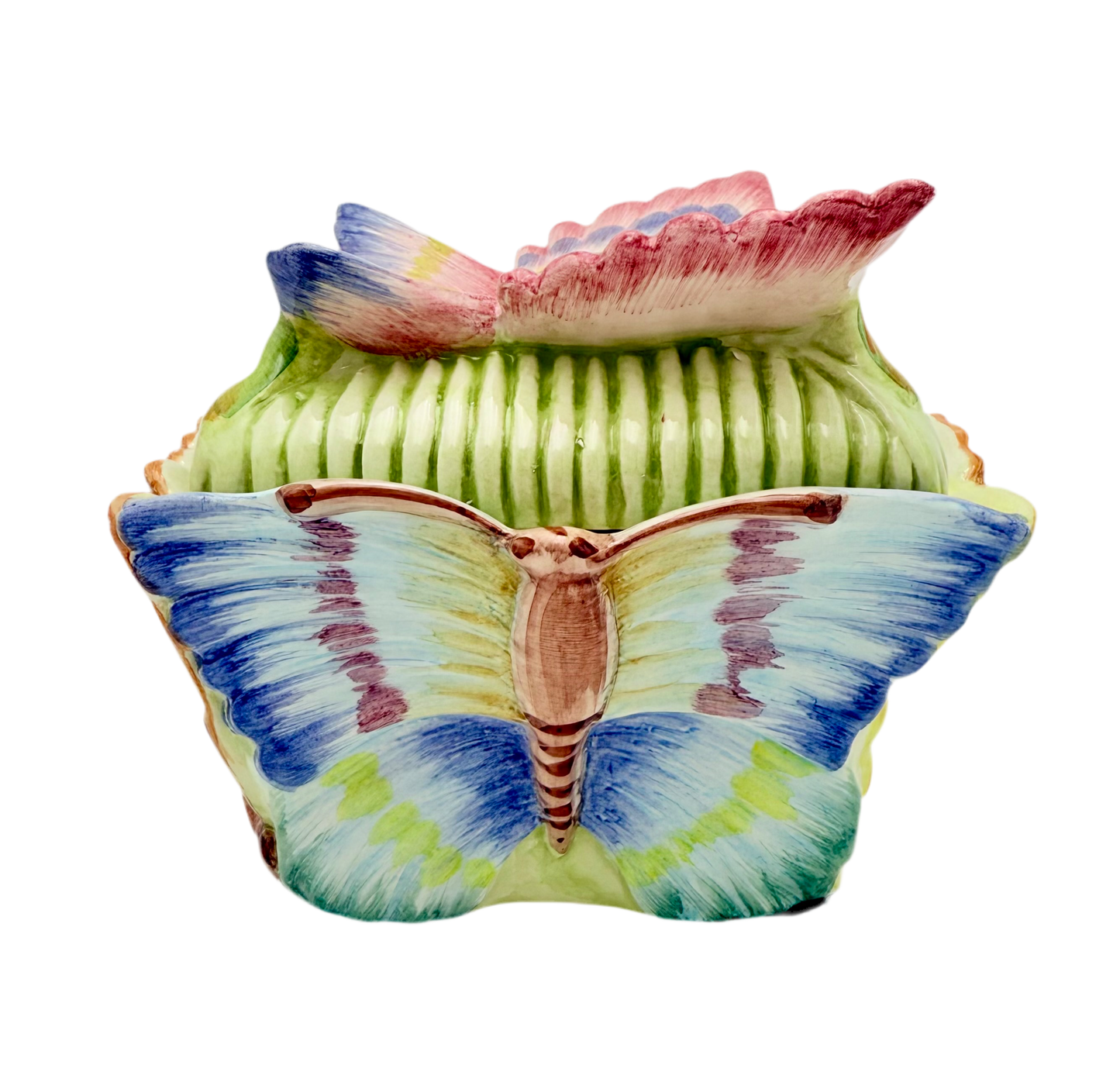 VINTAGE INTRADA ITALY HAND-PAINTED BUTTERFLY BOX